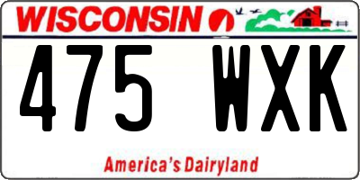 WI license plate 475WXK