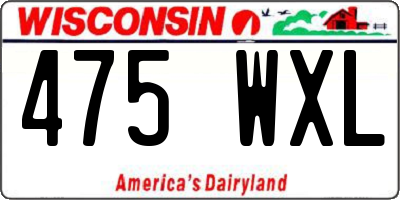 WI license plate 475WXL