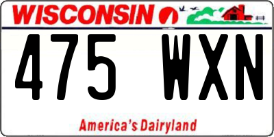 WI license plate 475WXN