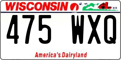 WI license plate 475WXQ