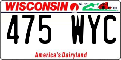 WI license plate 475WYC