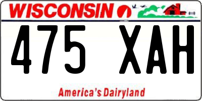 WI license plate 475XAH