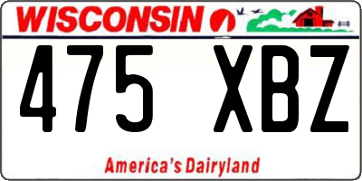WI license plate 475XBZ