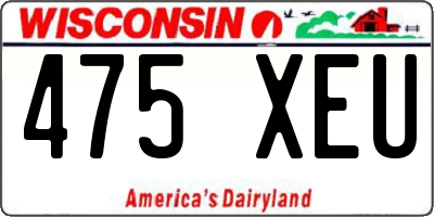 WI license plate 475XEU