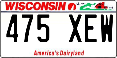 WI license plate 475XEW