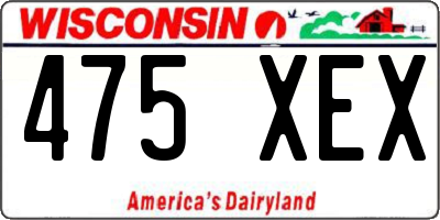 WI license plate 475XEX