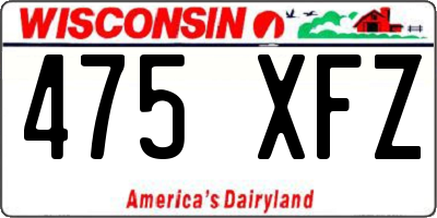WI license plate 475XFZ