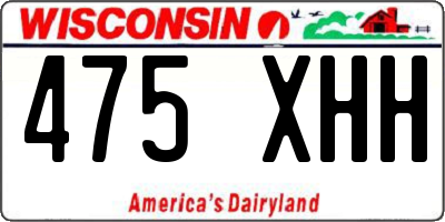 WI license plate 475XHH