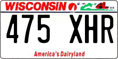 WI license plate 475XHR