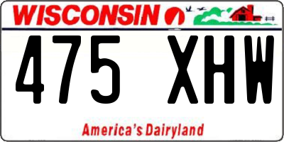 WI license plate 475XHW