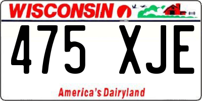 WI license plate 475XJE