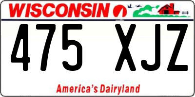 WI license plate 475XJZ