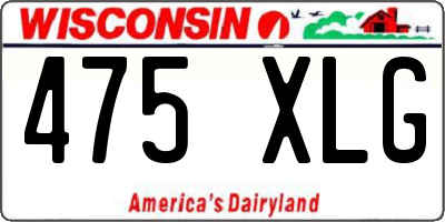 WI license plate 475XLG