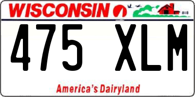WI license plate 475XLM