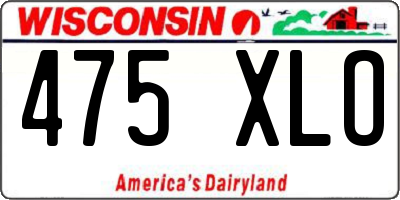 WI license plate 475XLO