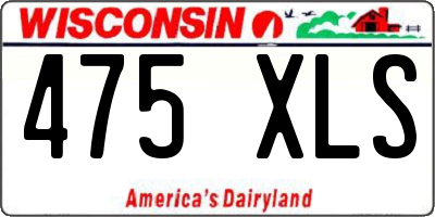 WI license plate 475XLS
