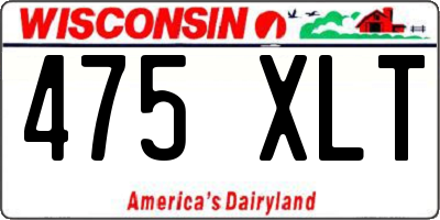 WI license plate 475XLT