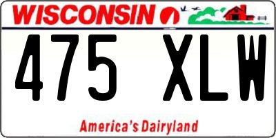 WI license plate 475XLW