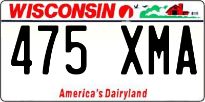 WI license plate 475XMA