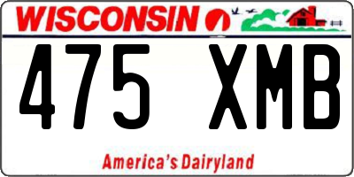 WI license plate 475XMB