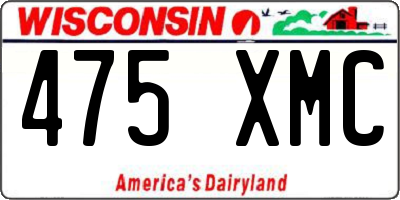 WI license plate 475XMC