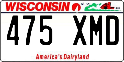 WI license plate 475XMD