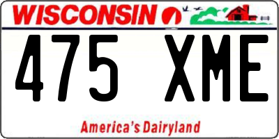 WI license plate 475XME