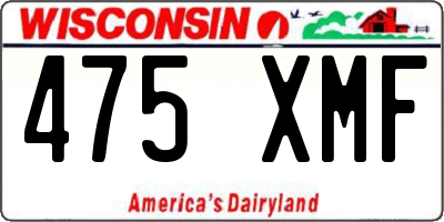 WI license plate 475XMF