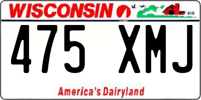 WI license plate 475XMJ
