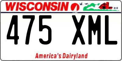 WI license plate 475XML