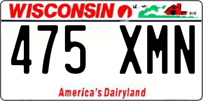 WI license plate 475XMN