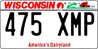 WI license plate 475XMP
