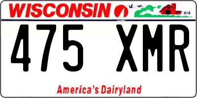 WI license plate 475XMR