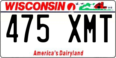 WI license plate 475XMT
