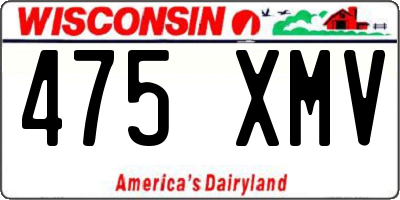 WI license plate 475XMV