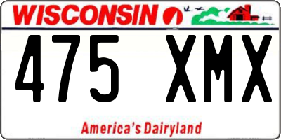 WI license plate 475XMX