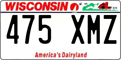WI license plate 475XMZ
