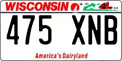WI license plate 475XNB