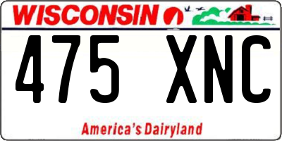 WI license plate 475XNC