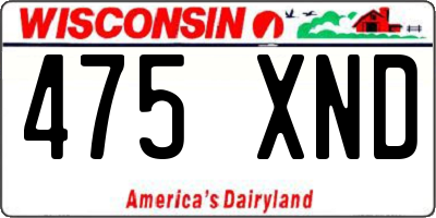 WI license plate 475XND