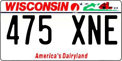 WI license plate 475XNE