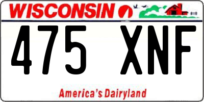 WI license plate 475XNF