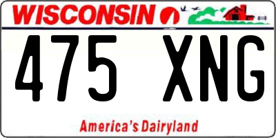 WI license plate 475XNG