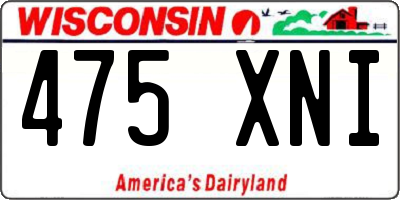 WI license plate 475XNI