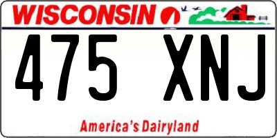 WI license plate 475XNJ
