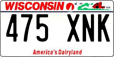 WI license plate 475XNK