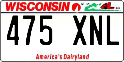 WI license plate 475XNL