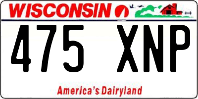WI license plate 475XNP