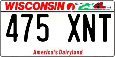WI license plate 475XNT