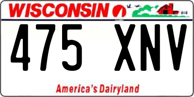 WI license plate 475XNV